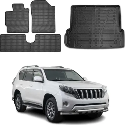 Produktbild von Fußmatten & Kofferraumwanne für Toyota Land Cruiser Prado J150 2009-2023 Gummi