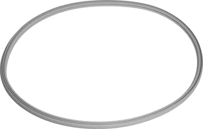 A single gray rubber gasket for a washing machine or dryer, shown in isolation against a white background.