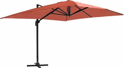 Image de Parasol déporté inclinable et rotatif 4x3m en aluminium terracotta - Oviala Caserta