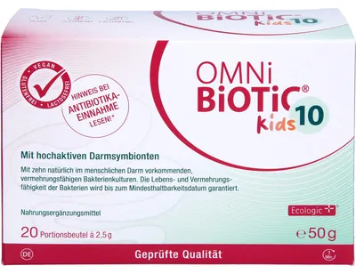 Obrázok produktu pre OMNI BIOTIC 10 Kids prášok s vysokoaktívnymi črevnými symbiontmi, 20 vrecúšok