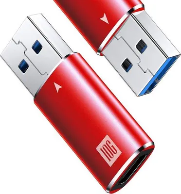 Productafbeelding van USB-C naar USB-adapter, 2 stuks - 10 Gbps SuperSpeed dataoverdracht, compatibel met iPhone 12, Type-C hoofdtelefoons en powerbanks