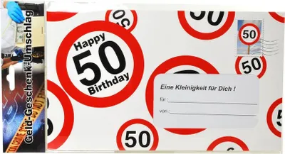 Produktbild von Riesen-Umschlag zum 50. Geburtstag Verpackung Geldgeschenke