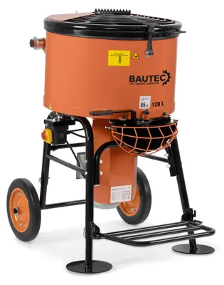 Produktbild von BAUTEC Zwangsmischer 120 L Trommel » 1,1 KW / 230 V » Mischmaschine für Beton Putz Mörtel Schüttgut » Betonmischer