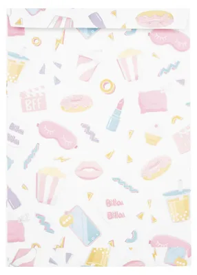 Productafbeelding van Tim&Puce Decoratieset voor een pyjamafeest, met 8 papieren zakjes