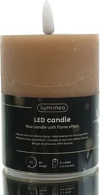 Produktbild von Lumineo Indoor LED Wachskerze Caramel Flammeneffekt warmweiß Ø 7 cm Höhe 11,2 cm