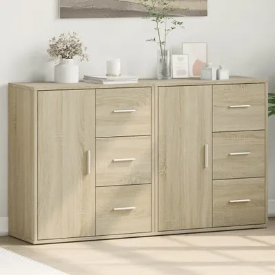 Produktbild von vidaXL Sideboards 2 Stk. Sonoma-Eiche 60x31x70 cm Holzwerkstoff