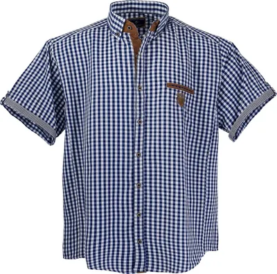 Produktbild von Lavecchia Herren Kurzarmhemd 1129 (Jeansblau-weiss, 3XL)