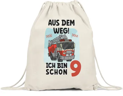 Produktbild von Aus Dem Weg Ich Bin Schon 9 Turnbeutel Gymsack Happy Birthday 9. Geburtstag Alles Gute Herzlichen Glückwunsch Geschenke