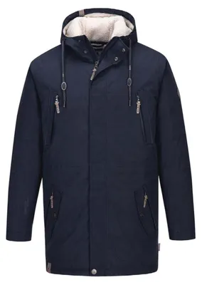 Produktbild von Blue Wave Herren Funktionsparka Jacke Kuddel - Parka Winterjacke Outdoorjacke Funktionsjacke in Marine Größe S