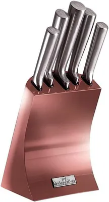 Imagen del producto de Juego de cuchillos de cocina de 6 piezas, color rosa oro, modelo BH-2447
