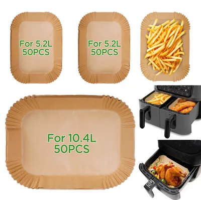 Produktbild von Backpapier für die Ninja AF500EU Heißluftfritteuse, Fassungsvermögen 10,4 Liter, BPA-frei, wasserdicht, ölbeständiges Backpapier, Zubehör für Heißluftfritteuse, Backofen und Mikrowelle.