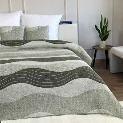 Obrázok produktu pre Obojstranný prehoz TAVIRA Grey Grey-green 220x240cm + 2 obliečky na vankúš 40x40 cm