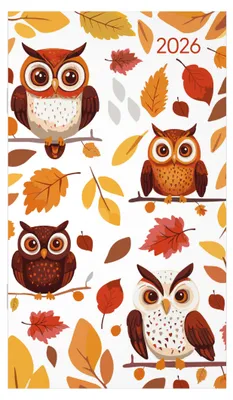 Produktbild von Miniplaner Style Eulen 2026 - Taschen-Kalender 9x15 cm