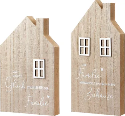 Produktbild von Standrelief Haus " Familie" mit Spruch, 24x12x3cm, 2er Set