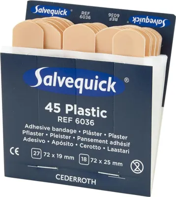 Produktbild von Salvequick Pflasterstrips wasserfest REF6036 (45 Stk. 6 x 10 Pkg. )