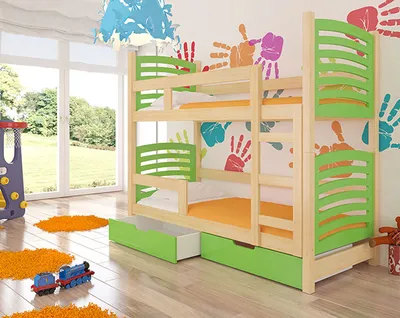 Produktbild von Hochbett "Osuna" 75x180cm Etagenbett Kiefer massiv Farbe wählbar