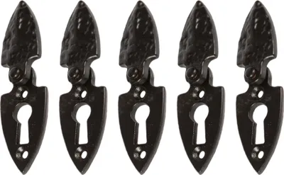 Produktbild von 5x Pfeilkopf Escutcheon Platte mit Abdeckung Gusseisen W28mm x H55mm schwarz