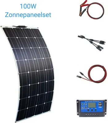 Imagen del producto de Kit de panel solar de 100W - Sistema "plug and play" para autocaravanas, barcos, caravanas y cobertizos