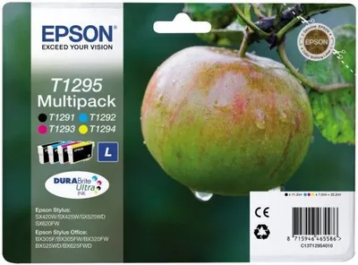 Produktbild von Epson Multipack T129 EasyMail - 4er-Pack - L-Größe - Schwarz, Gelb, Cyan, Magenta - original - Blisterverpackung - Tintenpatrone - für Stylus SX230, SX235, SX430, SX438, WorkForce WF-3010, 3520, 3530, 3540, 7015, 7515, 7525