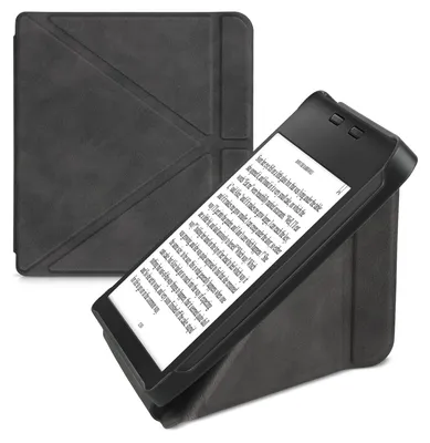 Produktbild von kwmobile Schutzhülle für Tolino Vision 6 Hülle - Kunstleder Case - eReader Klapphülle mit Auto Sleep Funktion - Cover mit Ständer - Anthrazit