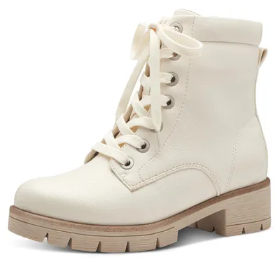 Produktbild von Jana Damen Stiefeletten zum Schnüren mit Reißverschluss Vegan, Beige (Ivory), 38