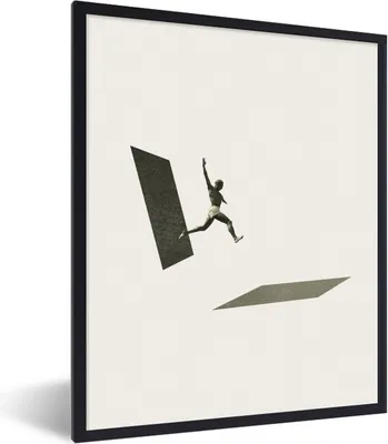 Produktbild von MuchoWow® Gerahmtes Poster Jahrgang - Mann - Design 60x80 cm - Poster mit Schwarzem Bilderrahmen Wandposter Rahmen Foto Bilder - Premium - Wanddeko Wohnzimmer