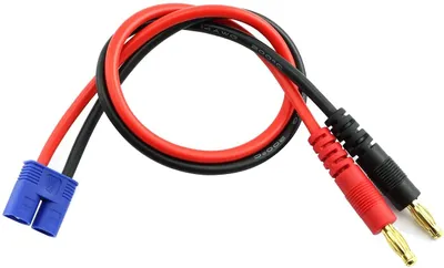 Zdjęcie produktu dla Złącze kabla ładowania EC3 | Złocone wtyki bananowe 4.0mm, wysoka elastyczność | Kompatybilne z dronami, quadrokopterami, ładowarkami LiPo, Niebieski