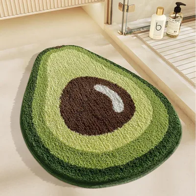 Productafbeelding van Badmat 80 x 60 cm, avocado vorm, antislip, voor badkamer vloer