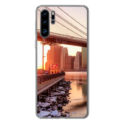 Produktbild von MuchoWow® Handyhülle Schutzhülle Hülle für Huawei P30 Pro New York - Brooklyn - Brücke Silikon Softcase Handy Hülle - Schutzdeckel