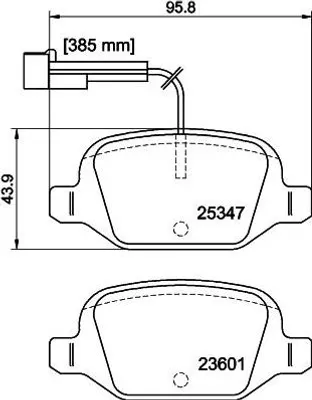 Produktbild von HELLA Bremsbeläge Satz Hinten Bremsklötze für FIAT 500 (312) 8DB 355 019-631