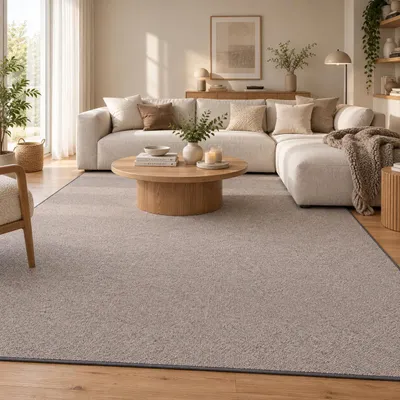 Produktbild von Natur Teppich Wolle Berber Anthrazit, Größe:200x200 cm