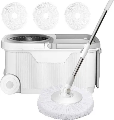 Productafbeelding van Famanu Wischset met 360° draaibare dweil en telescopische steel - 10 liter