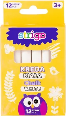 Zdjęcie produktu dla Strigo Kreda szkolna biała do pisania i rysowania 12 sztuk