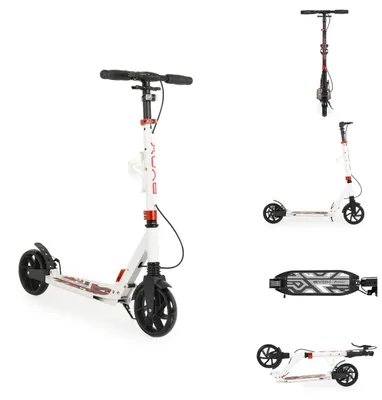 Obrázok produktu pre Detská kolobežka Byox Kinderroller Plexus, skladacia, s brzdou, tlmičmi a držiakom na fľašu, nosnosť do 100 kg, biela, jednoduchý dizajn