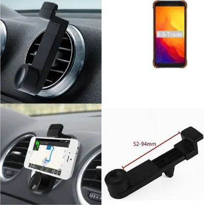 Produktbild von K-S-Trade Lüftungshalterung kompatibel mit Blackview BV4900S KFZ-Halterung Autohalterung Handy-halterung Lüftungsgitter Lüftungsschlitze Schwarz
