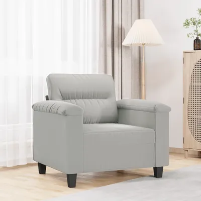 Produktbild von Design Sessel Hellgrau 60 cm Mikrofasergewebe, Schlafsofas 2024 Neu
