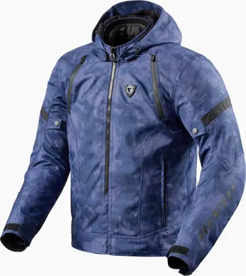 Image de Veste textile imperméable Revit Flare 3 H2O pour moto, bleu/camouflage, L