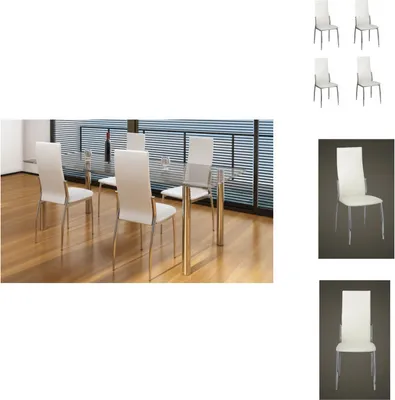 Immagine prodotto di vidaXL Sedie da pranzo 4 pz. Similcuoio bianca - Sedie da pranzo