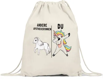 Produktbild von Andere Apothekerinnen Du Turnbeutel Gymsack  Pferd Einhorn Humor Lustig Unicorn Geschenk Apotheke