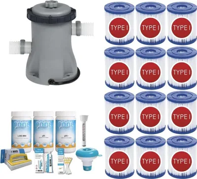 Obrázek produktu pro WAYS - Péče o bazény - Balení média a filtračního čerpadla 1249 l/h a 12 filtrů typu I