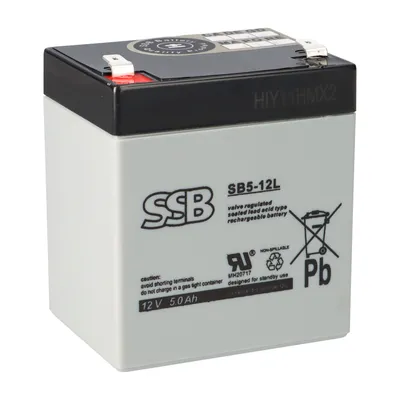 Immagine prodotto di Batteria al piombo SSB SB 5-12L Batteria AGM 6,3 mm Faston 12V 5Ah