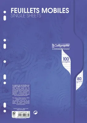 Produktbild von Calligraphe 2377C - Packung mit 50 Blatt Ringbucheinlagen Calligraphe gelocht, D