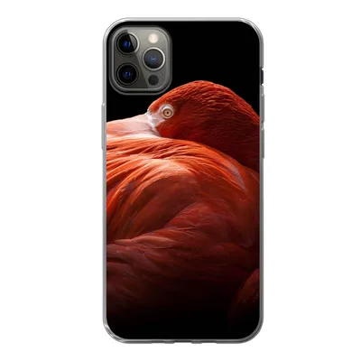 Produktbild von MuchoWow® Handyhülle Schutzhülle Hülle für iPhone 13 Pro Max Flamingo - Federn - Rosa Silikon Softcase Handy Hülle - Mobiltelefon