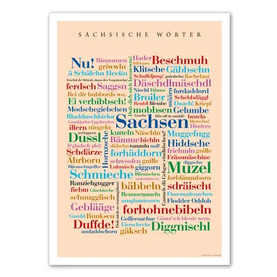 Produktbild von Poster Sächsische Wörter (30x40 cm)