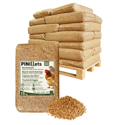 Produktbild von PINI Buchenhack 300 kg staubfreie hygienische Einstreu mittel für Küken Hühner