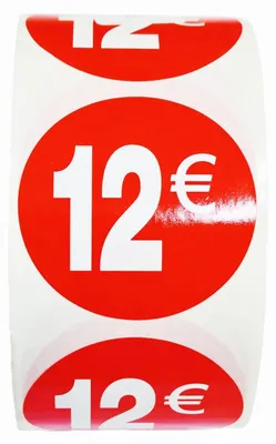 Productafbeelding van Prijsstickers - 2500 stuks - Rood - Glanzend