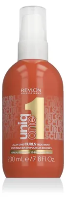 Zdjęcie produktu dla Revlon UniqOne Curls, Unisex, Profesjonalna odżywka do włosów, Kręconych włosów, Wszystkie kolory, Przeciw puszeniu się, Rozczesywanie, Odżywiający, Ochrona, Naprawa, Świecący, Zmiękczający, 230 ml