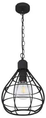 Produktbild von Hängeleuchte, Metall, schwarz, Gitterschirm, E27, D 25 cm