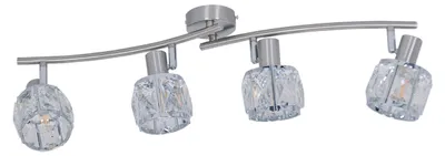 Produktbild von Spots - 4er LED Spot "JOSEFA" E14 Filament, Strahler im Retro Style, aus Metall und Glas in stahl-blank, 70 x 9,2 x 18 cm, E14-Fassung