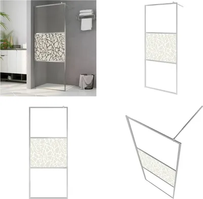 Produktbild von vidaXL Duschwand für Begehbare Dusche ESG Glas Steindesign 115x195 cm - Duschwand - Duschwände - Begehbare Dusche - Begehbare Duschen